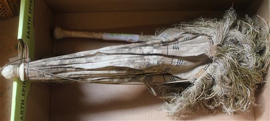 Victorian ivory folding parasol
